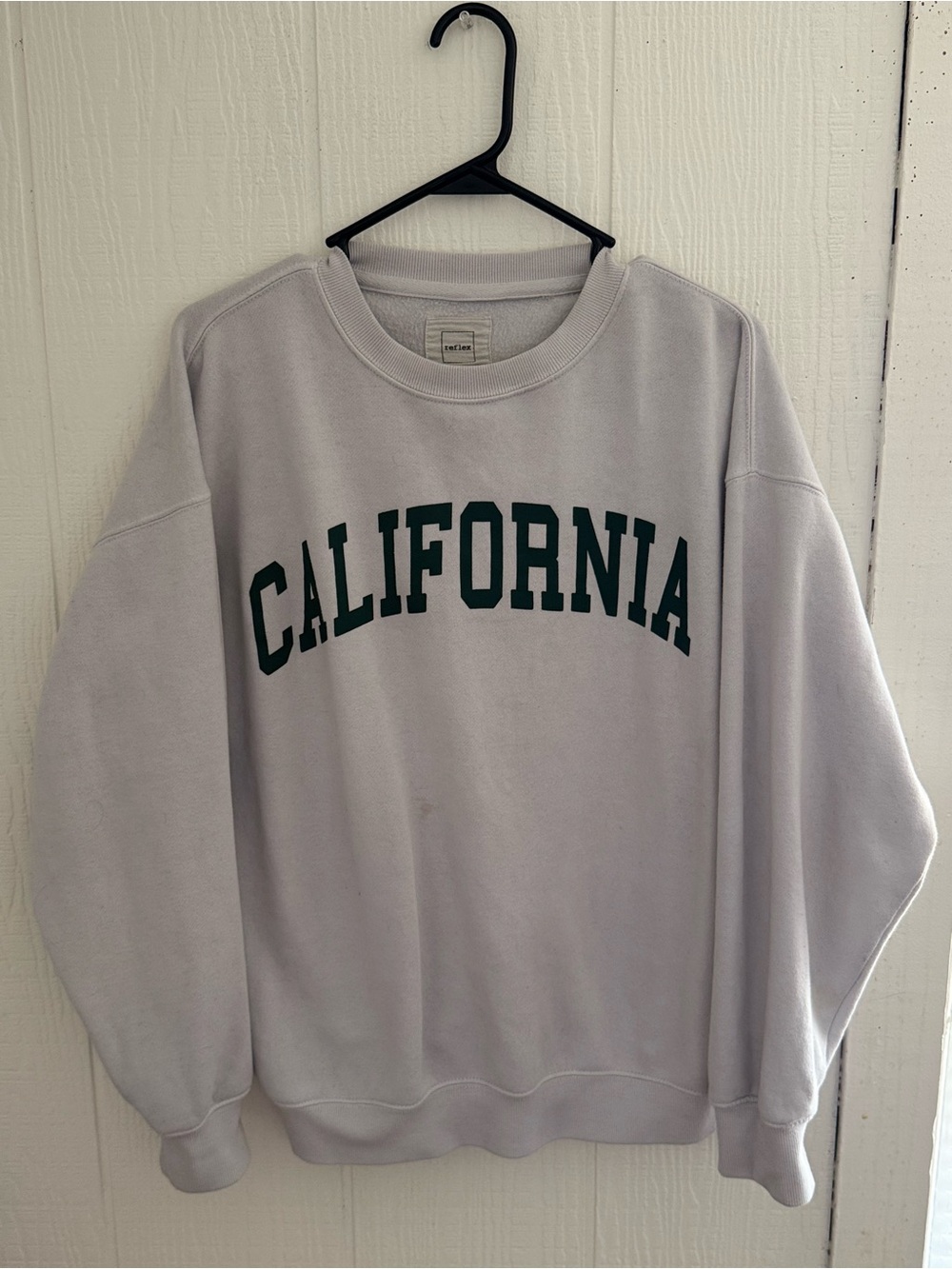 Reflex Light Gray Crewneck Sweatshirt with Dark Green California Graphic